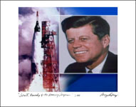 TV Title Card, President John F. Kennedy and Space Rocket